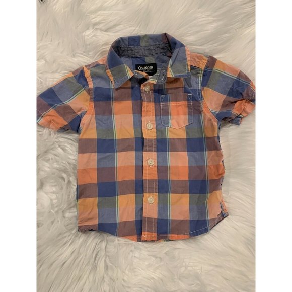 OSH KOSH Boys 12M Short Sleeve Button Down Shirt - Picture 2 of 4